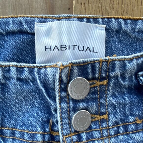 HABITUAL BOHO CARGO BAGGY WIDE LEG JEANS WOMEN’S sz 4/27 High Rise Denim - Picture 4 of 12